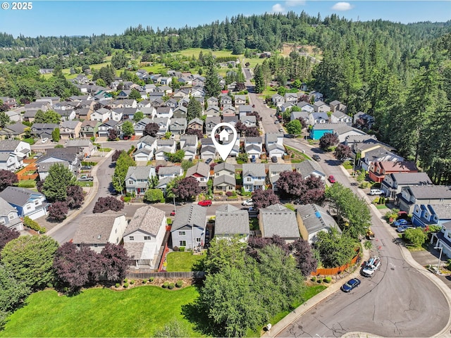 5661 J St, Washougal, WA 98671 - aerial perspective of suburban area with a heavily wooded area