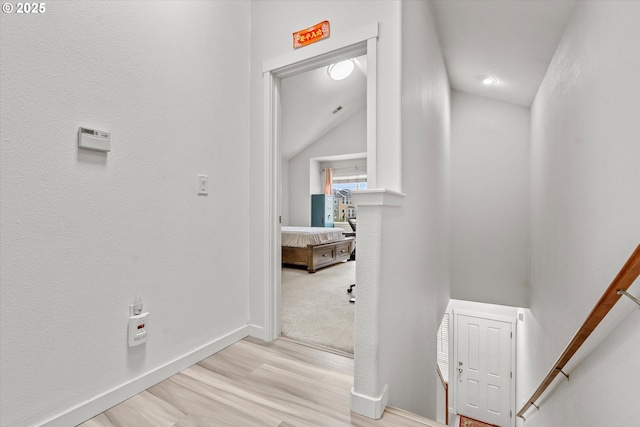 2590 NW 2nd Ter, Gresham, OR 97030 - corridor featuring light wood-style floors and vaulted ceiling