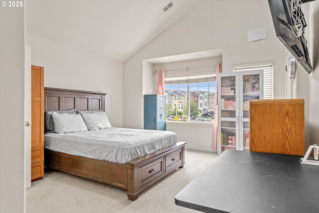 2590 NW 2nd Ter, Gresham, OR 97030 - bedroom featuring light colored carpet and high vaulted ceiling