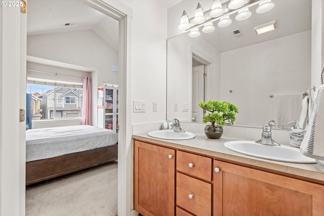 2590 NW 2nd Ter, Gresham, OR 97030 - full bathroom featuring double vanity and vaulted ceiling