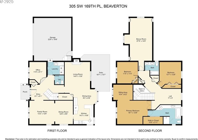 305 SW 169th Pl, Beaverton, OR 97006 - home floor plan