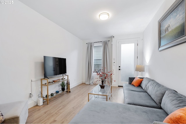 living room with light wood-type flooring