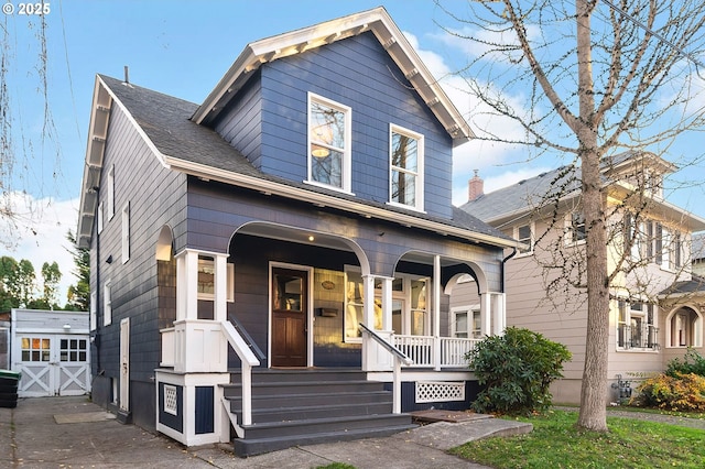 view of front of property with covered porch