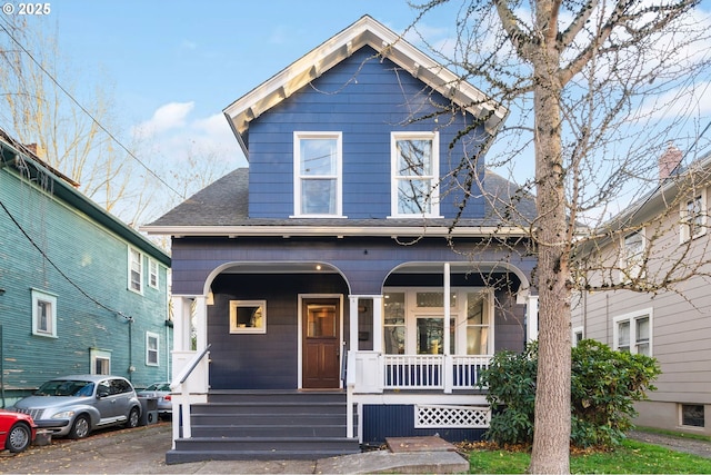 view of front of home with covered porch