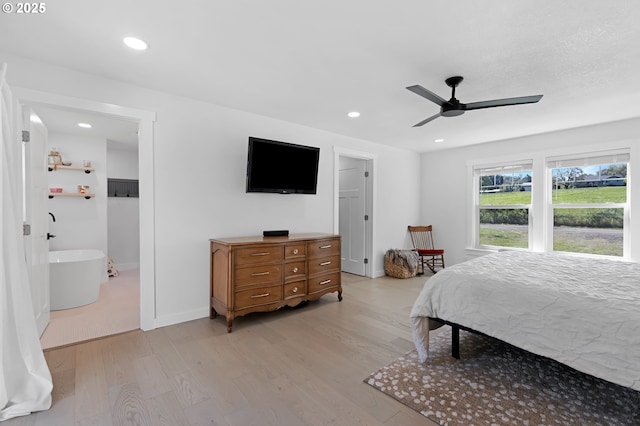 1069 Little Valley Rd, Roseburg, OR 97471 - bedroom with light wood-style floors, recessed lighting, and ceiling fan