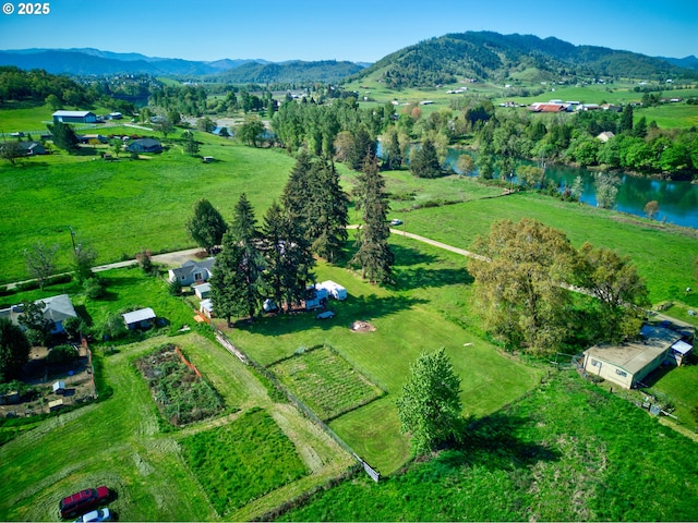 1069 Little Valley Rd, Roseburg, OR 97471 - aerial overview of property's location with rural landscape and a water and mountain view