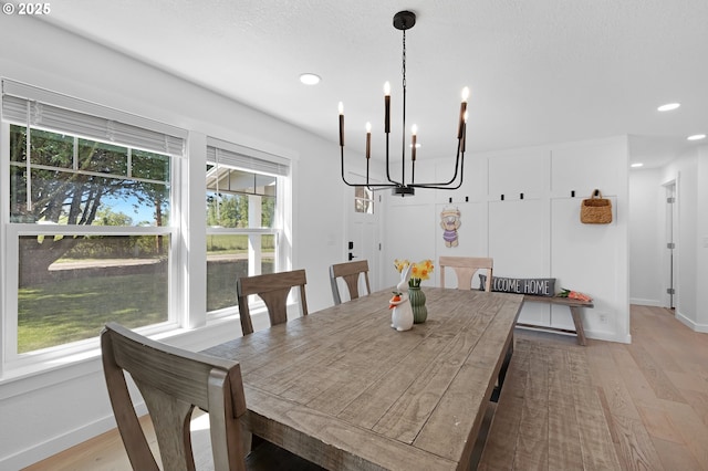 1069 Little Valley Rd, Roseburg, OR 97471 - dining room with a chandelier, recessed lighting, and light wood-style flooring