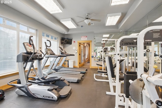 1639 SW 171st Ter, Beaverton, OR 97003 - gym with visible vents, baseboards, and ceiling fan