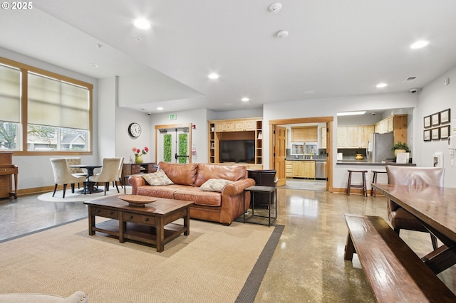 1639 SW 171st Ter, Beaverton, OR 97003 - living room with recessed lighting and baseboards