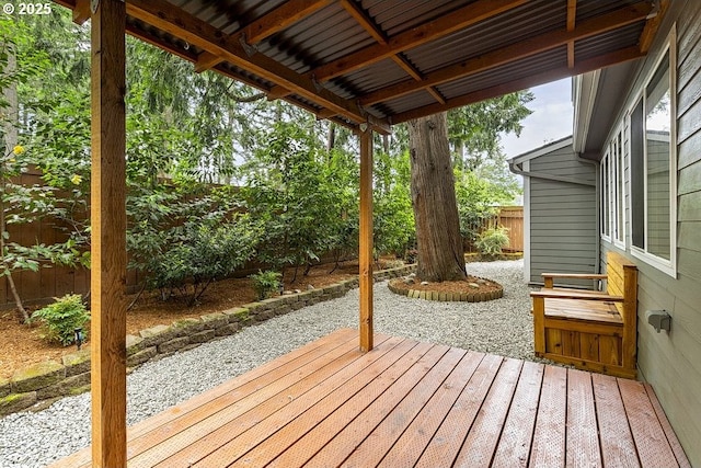 13616 SE Rhine St, Portland, OR 97236 - wooden deck featuring a fenced backyard