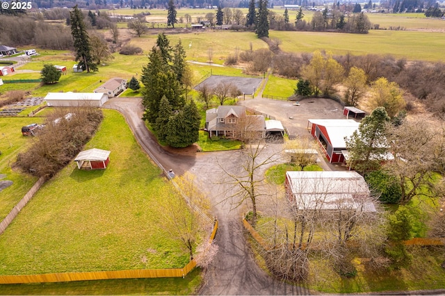 drone / aerial view featuring a rural view