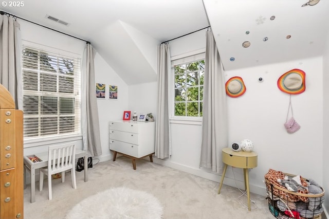 10272 NW Edgewood Dr, Portland, OR 97229 - carpeted bedroom featuring lofted ceiling and baseboards