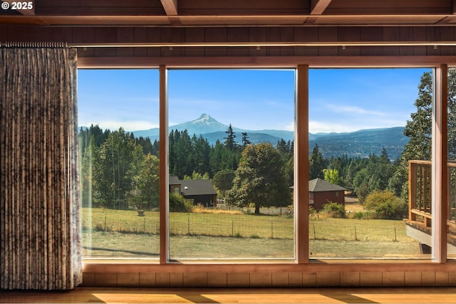 entryway with a mountain view and a wealth of natural light