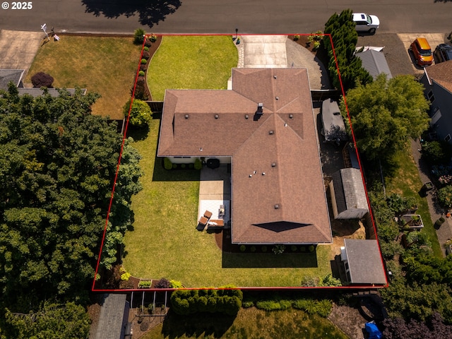 1025 S Grant St, Canby, OR 97013 - aerial overview of property's location featuring property boundaries highlighted