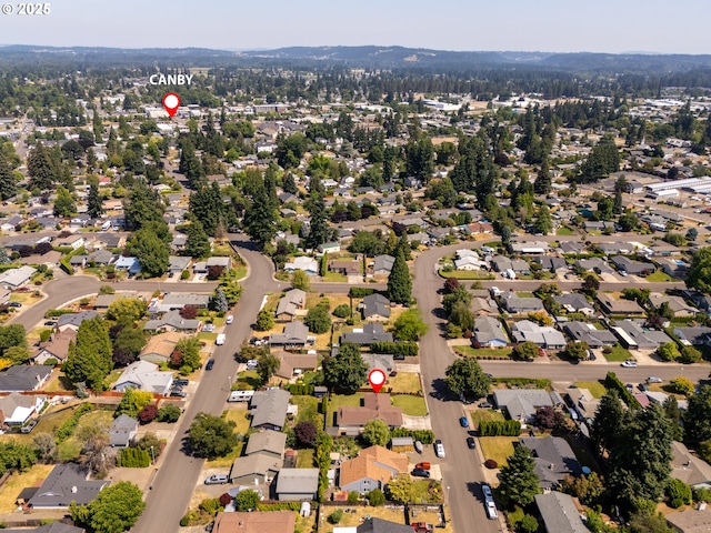 1025 S Grant St, Canby, OR 97013 - aerial overview of property's location featuring nearby suburban area