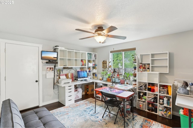 3490 Midway Ave NE, Salem, OR 97301 - office area with ceiling fan and wood finished floors