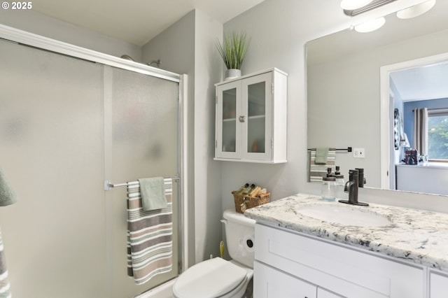 3490 Midway Ave NE, Salem, OR 97301 - full bath featuring vanity, a shower stall, and toilet