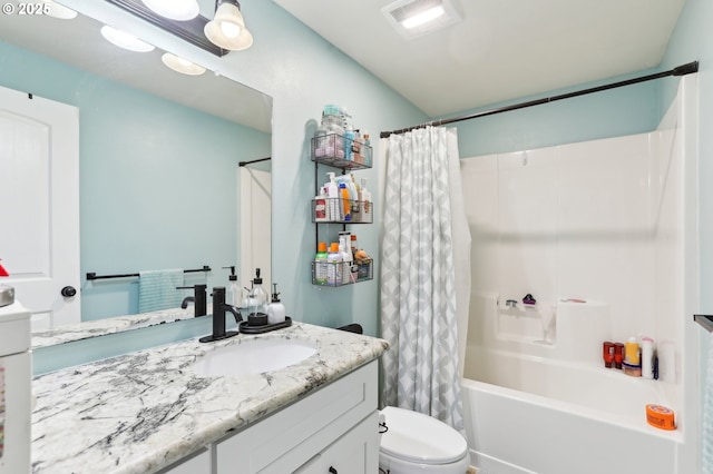 3490 Midway Ave NE, Salem, OR 97301 - bathroom with vanity, shower / bath combination with curtain, and toilet