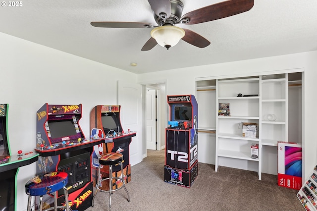 3490 Midway Ave NE, Salem, OR 97301 - game room featuring ceiling fan and carpet flooring