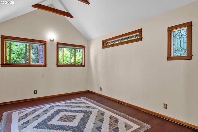 91625 W Fork Rd, Deadwood, OR 97430 - empty room featuring dark wood-style flooring and vaulted ceiling