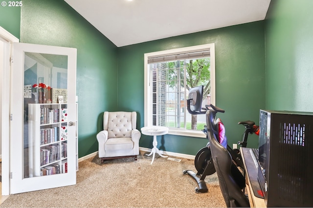 1393 NE 11th Ave, Canby, OR 97013 - workout room with carpet floors and vaulted ceiling