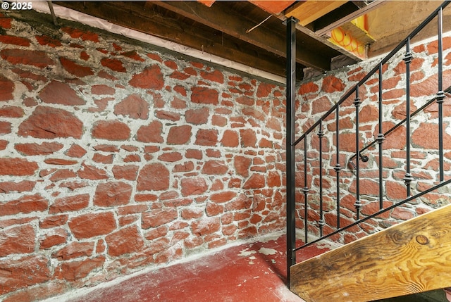 basement view of unfinished concrete flooring