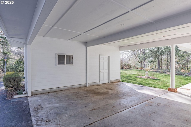 view of garage