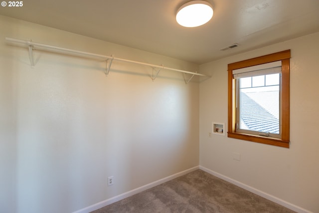 spacious closet with carpet and visible vents