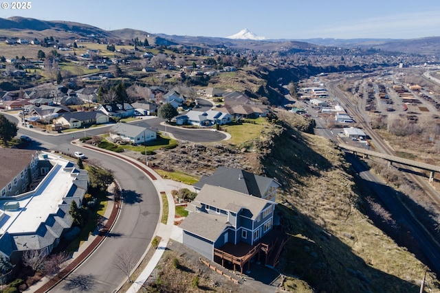 371 Summit Ridge Dr, The Dalles, OR 97058 - aerial view of property's location featuring a mountainous background and nearby suburban area