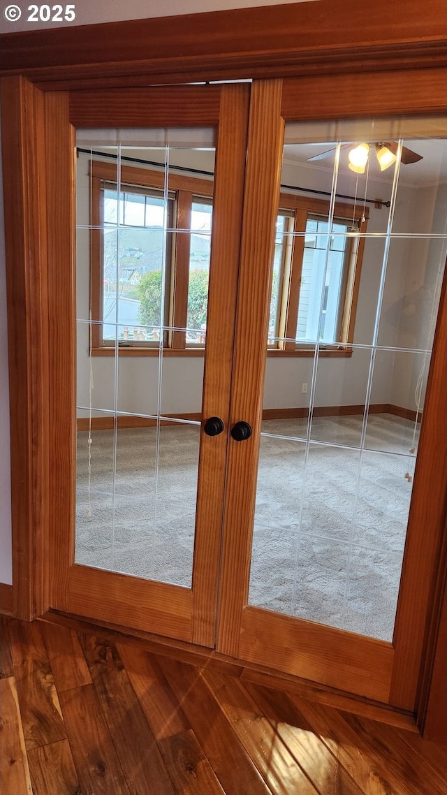 371 Summit Ridge Dr, The Dalles, OR 97058 - detailed view of baseboards and french doors