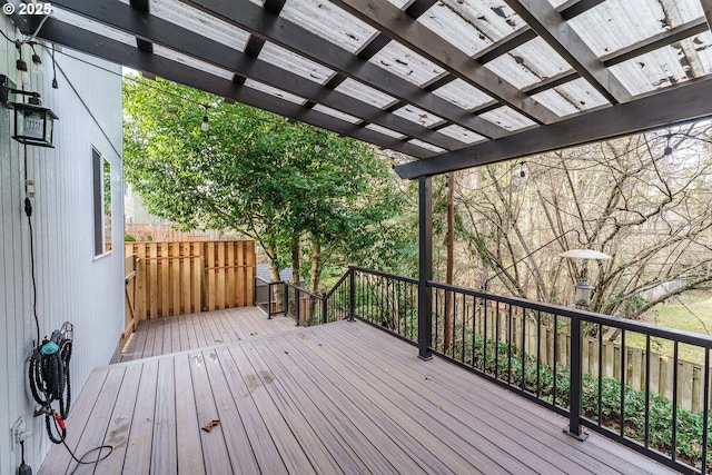 deck featuring a pergola