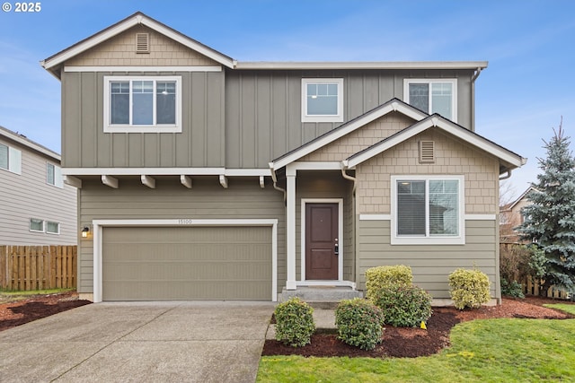 craftsman-style house with a garage