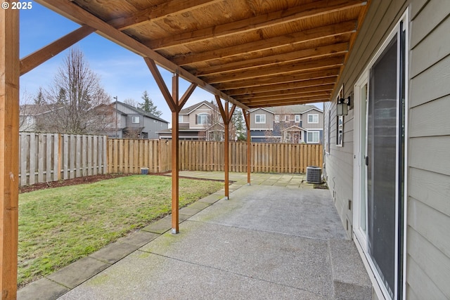 view of patio with central AC