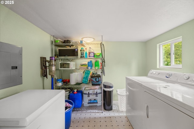 2115 NE 86th Ave, Vancouver, WA 98664 - washroom featuring electric panel and washing machine and clothes dryer