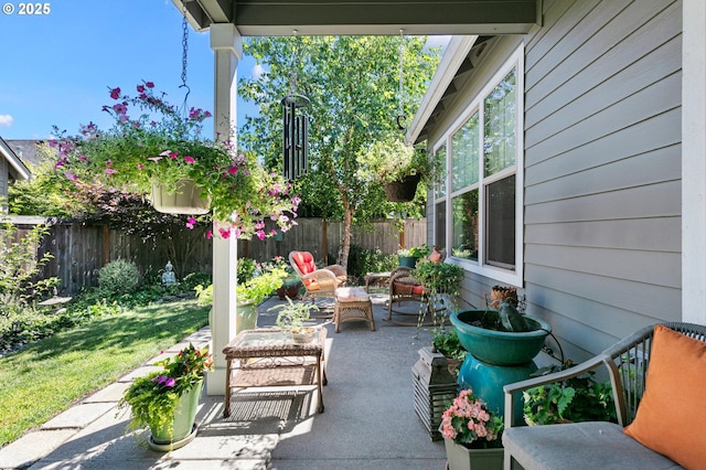 view of patio with a fenced backyard