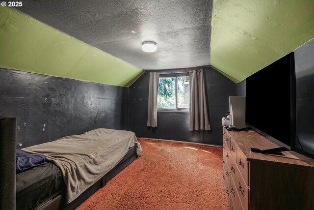 13307 SE Raymond St, Portland, OR 97236 - carpeted bedroom featuring vaulted ceiling and a textured ceiling