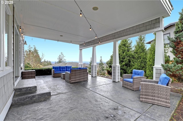 view of patio with outdoor lounge area