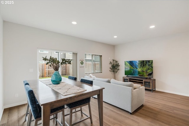 2856 S Nectarine St, Cornelius, OR 97113 - dining area featuring light wood-style floors, recessed lighting, and baseboards