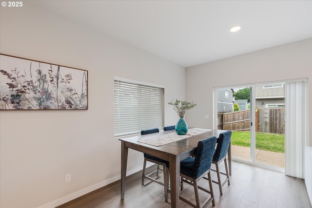 2856 S Nectarine St, Cornelius, OR 97113 - dining room featuring light wood-style flooring, baseboards, and recessed lighting