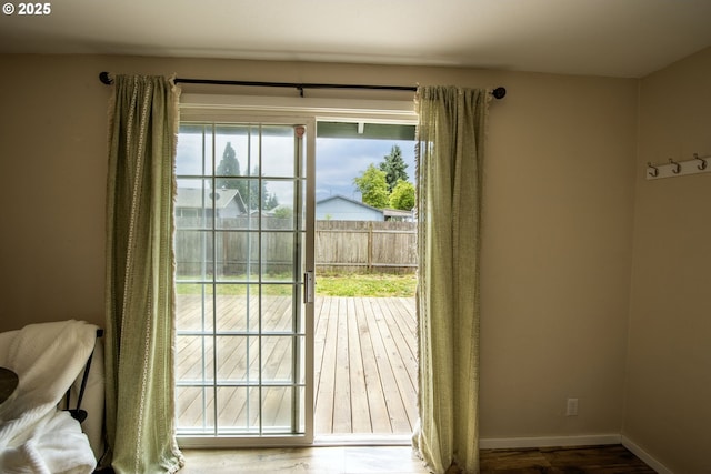 5354 Cody Ave, Eugene, OR 97402 - entryway with baseboards and wood finished floors