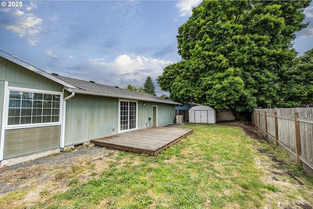 5354 Cody Ave, Eugene, OR 97402 - fenced backyard with a shed and a wooden deck