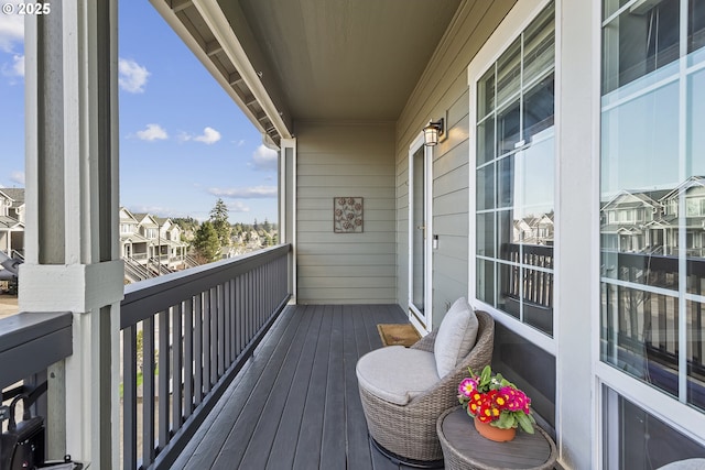 balcony featuring a residential view