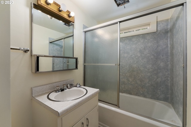 3148 Willamette St, Eugene, OR 97405 - bathroom featuring vanity and shower / bath combination with glass door