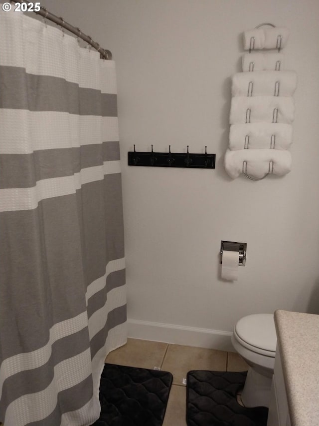 878 I St, Washougal, WA 98671 - bathroom with tile patterned flooring, vanity, and a shower with shower curtain