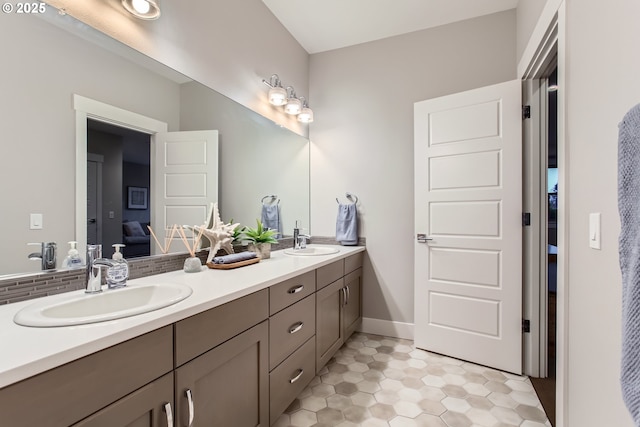 bathroom featuring vanity and tile patterned floors