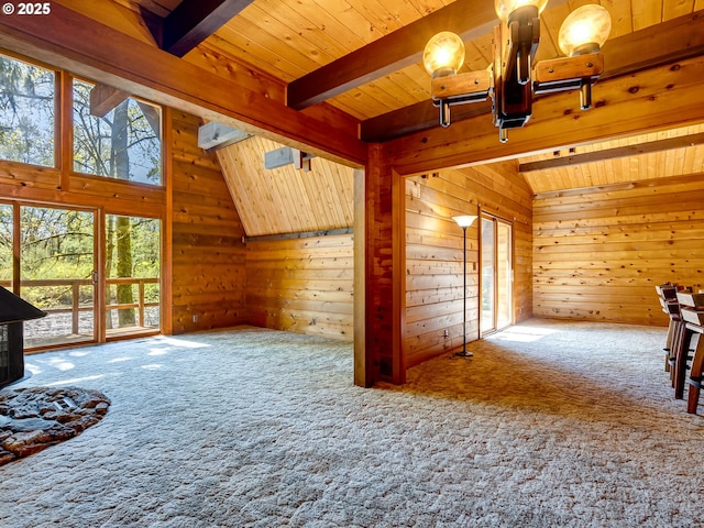 26619 NE 77th Ave, Battle Ground, WA 98604 - bonus room featuring carpet floors, wood walls, and wooden ceiling