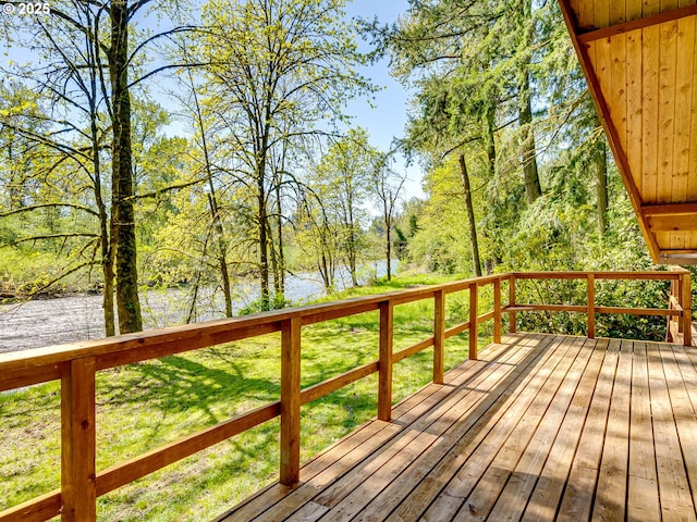 26619 NE 77th Ave, Battle Ground, WA 98604 - wooden terrace with a water view and a yard