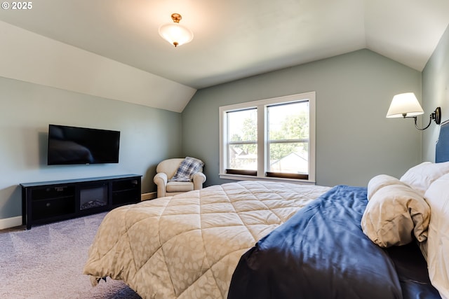 1556 Washington St, Eugene, OR 97401 - bedroom with lofted ceiling, carpet flooring, and baseboards