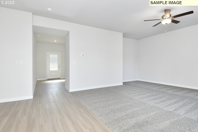 5329 NE 68th St, Vancouver, WA 98661 - empty room with baseboards, a ceiling fan, and wood finished floors