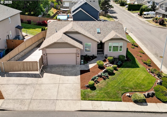 9312 NE 30th Ave, Vancouver, WA 98665 - view of front of home featuring driveway, a garage, a shingled roof, a residential view, and brick siding